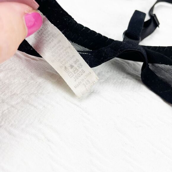 BUY 1 GET 1 FREE Jezebel 34b hot pink black lace mesh bra lingerie - Picture 9 of 12